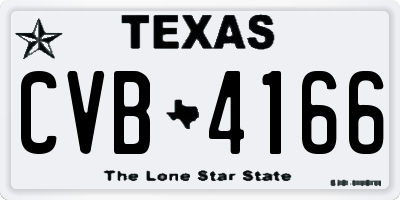 TX license plate CVB4166