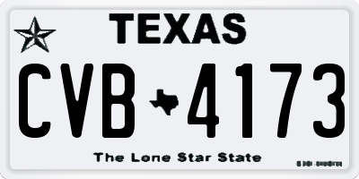 TX license plate CVB4173