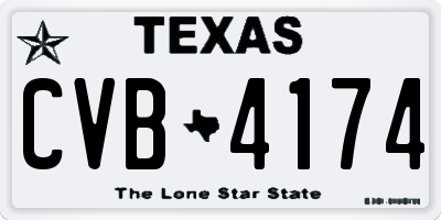 TX license plate CVB4174