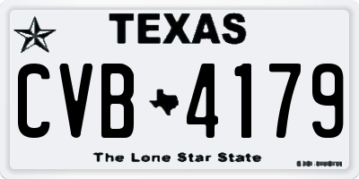 TX license plate CVB4179