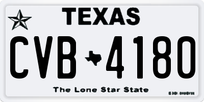 TX license plate CVB4180
