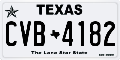 TX license plate CVB4182