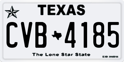 TX license plate CVB4185