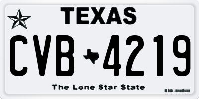 TX license plate CVB4219