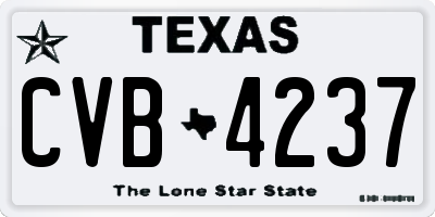TX license plate CVB4237