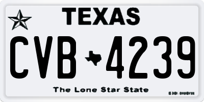 TX license plate CVB4239