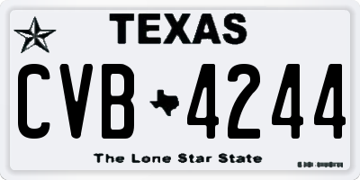 TX license plate CVB4244