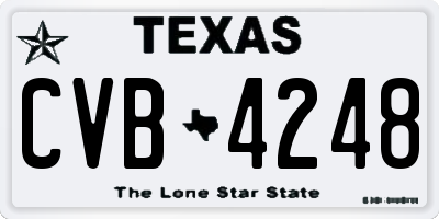 TX license plate CVB4248