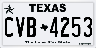 TX license plate CVB4253