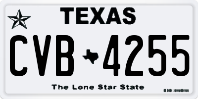 TX license plate CVB4255