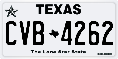 TX license plate CVB4262