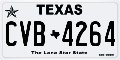 TX license plate CVB4264