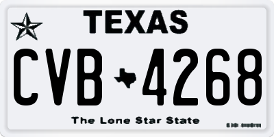 TX license plate CVB4268