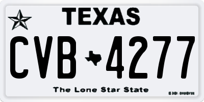 TX license plate CVB4277