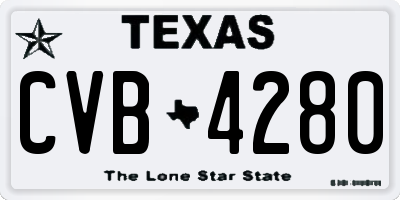TX license plate CVB4280