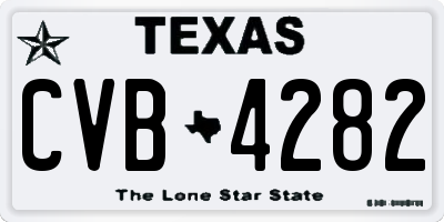 TX license plate CVB4282