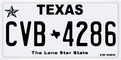 TX license plate CVB4286