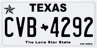 TX license plate CVB4292