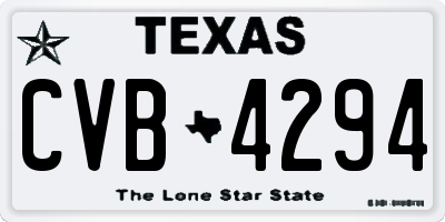 TX license plate CVB4294