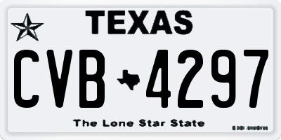 TX license plate CVB4297