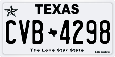 TX license plate CVB4298