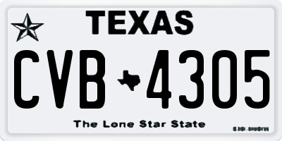 TX license plate CVB4305