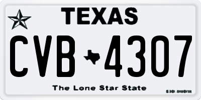 TX license plate CVB4307