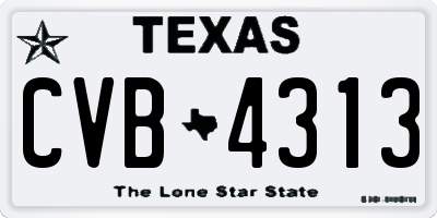 TX license plate CVB4313