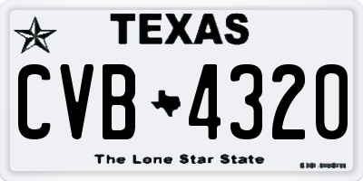 TX license plate CVB4320