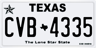 TX license plate CVB4335