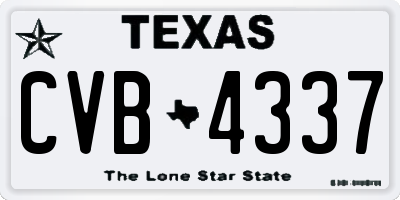 TX license plate CVB4337