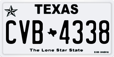 TX license plate CVB4338