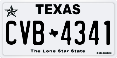 TX license plate CVB4341