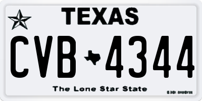 TX license plate CVB4344