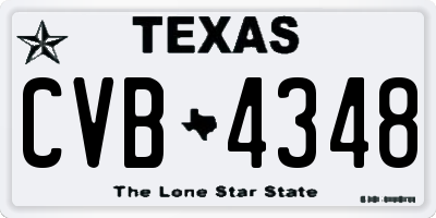 TX license plate CVB4348