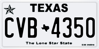 TX license plate CVB4350