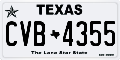 TX license plate CVB4355