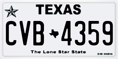 TX license plate CVB4359