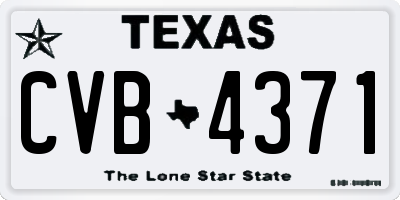 TX license plate CVB4371