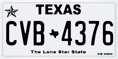 TX license plate CVB4376