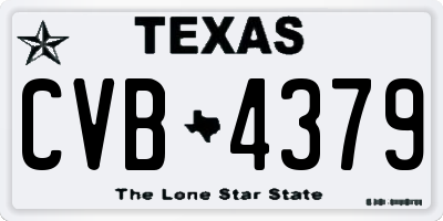 TX license plate CVB4379