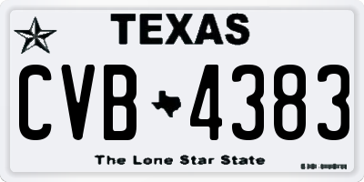 TX license plate CVB4383