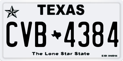 TX license plate CVB4384