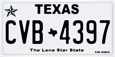 TX license plate CVB4397