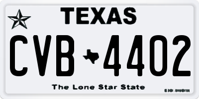 TX license plate CVB4402