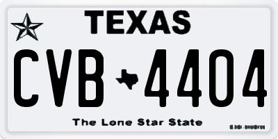 TX license plate CVB4404