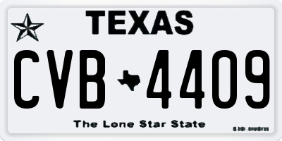 TX license plate CVB4409