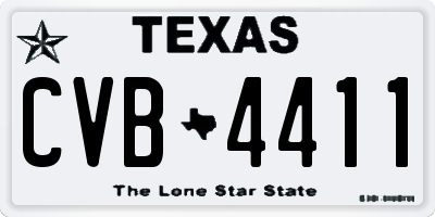 TX license plate CVB4411