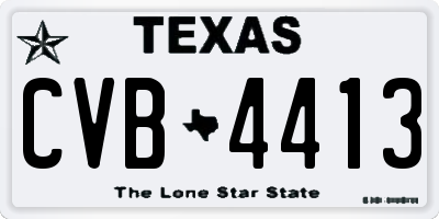 TX license plate CVB4413