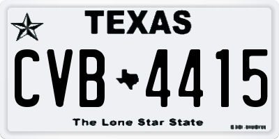 TX license plate CVB4415